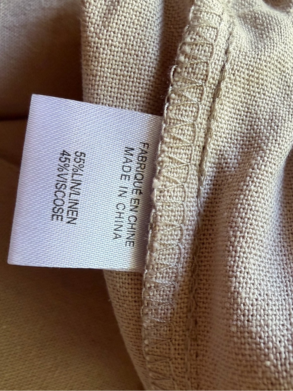 Linen-Blend Wide Leg Cargo Pants - Cream/oatmeal colour - Picture 5 of 5